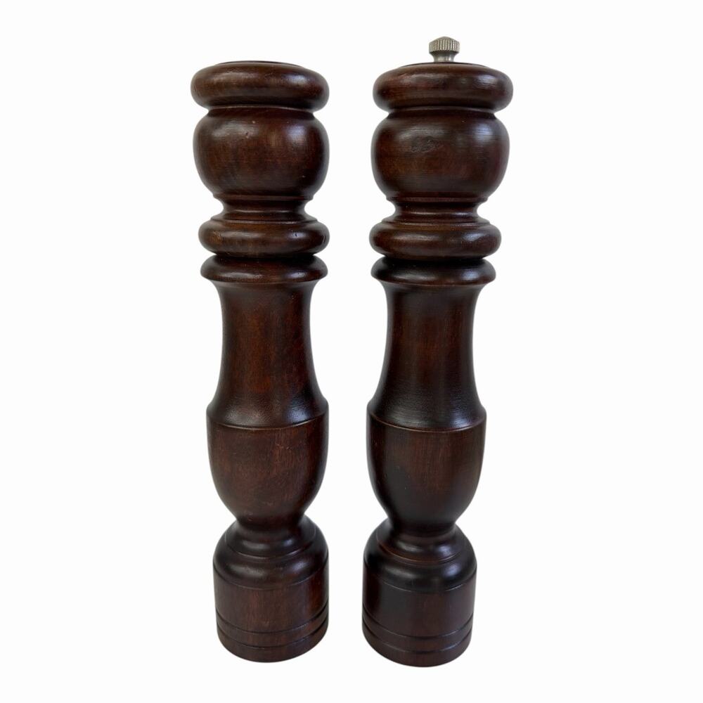 Vintage 1960/70’s REXWOOD Wooden Salt & Pepper Shaker/Mill Hand Turned MCM